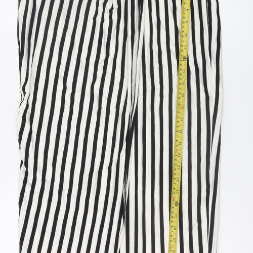 Bershka Women’s Black Striped Midi Wrap Skirt Size 12