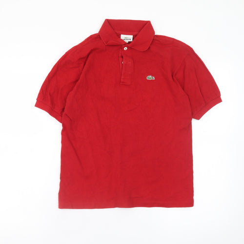 Lacoste Boys Red Cotton Polo Shirt Short Sleeve 16 Years Logo Summer Top