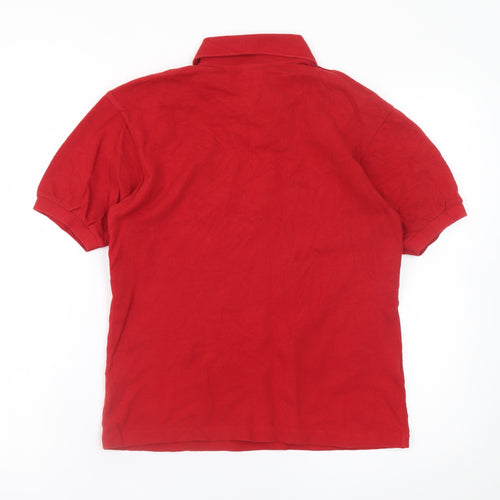 Lacoste Boys Red Cotton Polo Shirt Short Sleeve 16 Years Logo Summer Top
