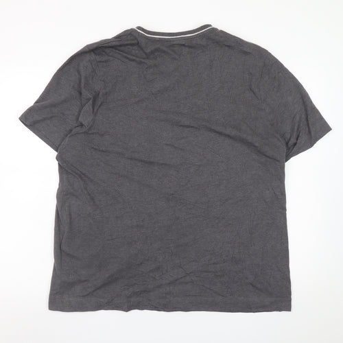 Slazenger Men's Grey V-Neck Short Sleeve T-Shirt XL Cotton Blend
