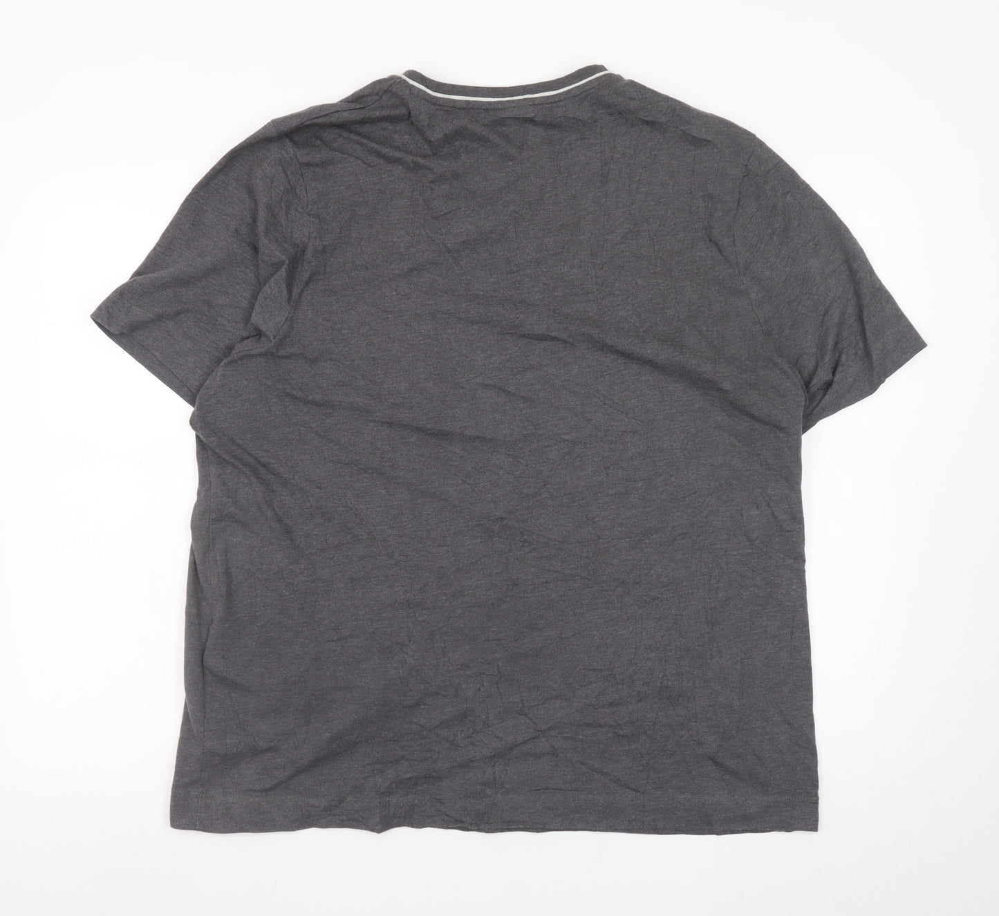 Slazenger Men's Grey V-Neck Short Sleeve T-Shirt XL Cotton Blend