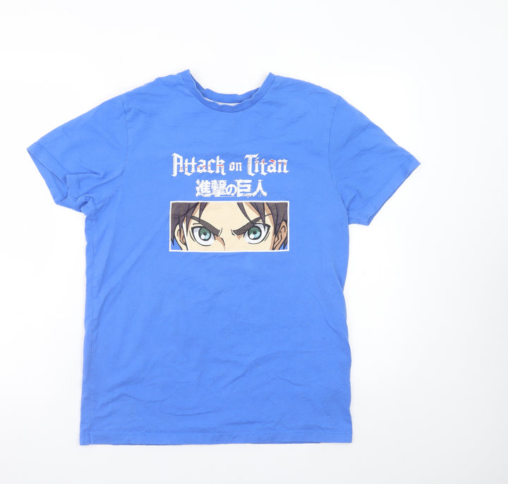 Crunchyroll Attack on Titan Blue Anime Men's M Graphic T-Shirt