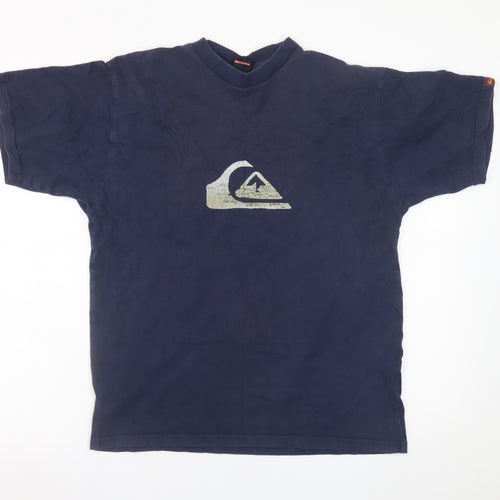 Quiksilver Men’s Blue Graphic Cotton Crew Neck T-Shirt Size S