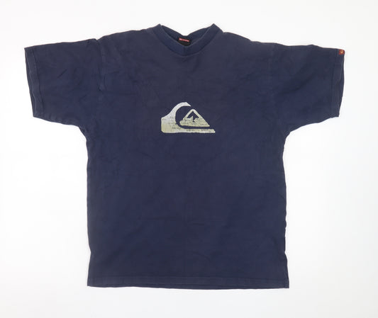 Quiksilver Men’s Blue Graphic Cotton Crew Neck T-Shirt Size S