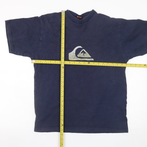 Quiksilver Men’s Blue Graphic Cotton Crew Neck T-Shirt Size S