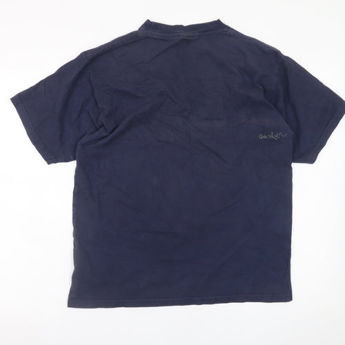 Quiksilver Men’s Blue Graphic Cotton Crew Neck T-Shirt Size S