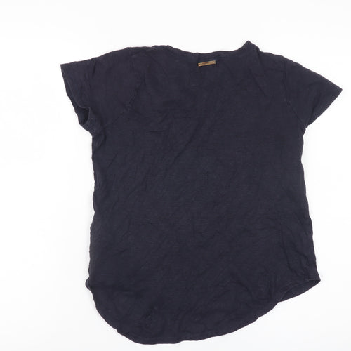 Michael Kors Women's Navy Linen Basic Short Sleeve T-Shirt Size S