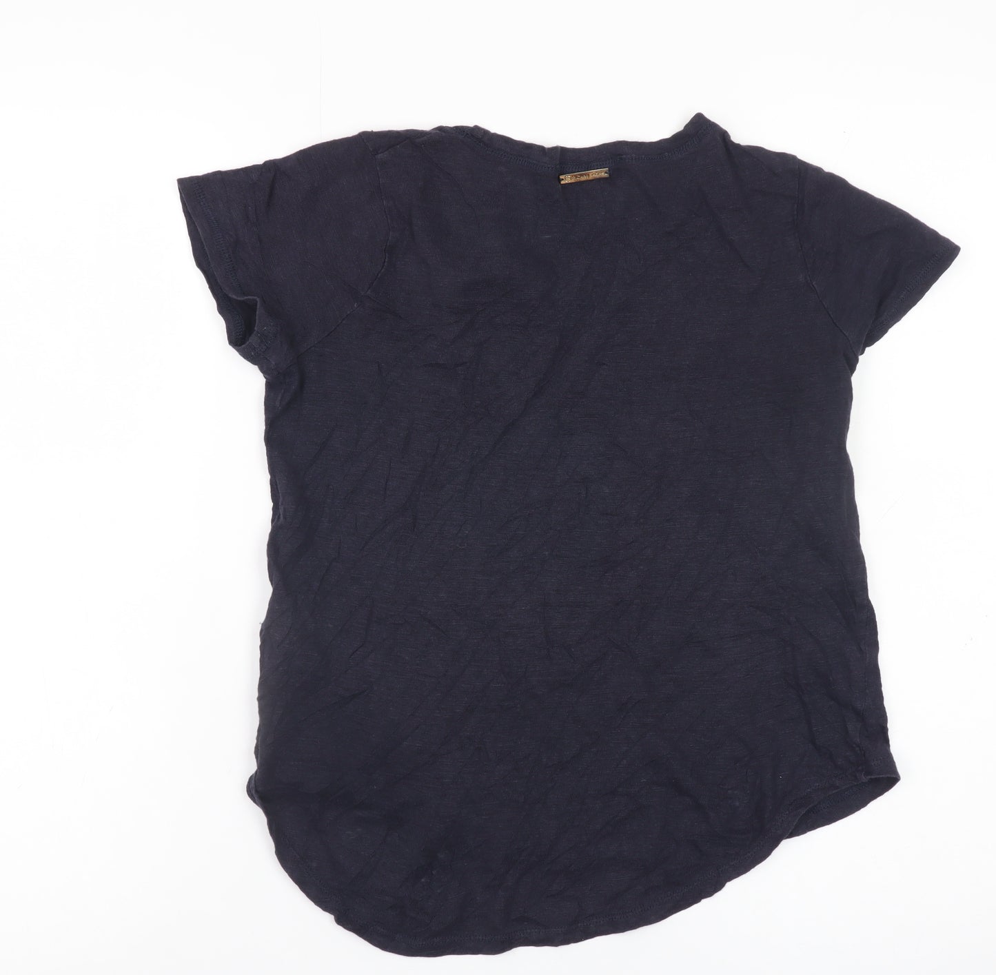 Michael Kors Women's Navy Linen Basic Short Sleeve T-Shirt Size S