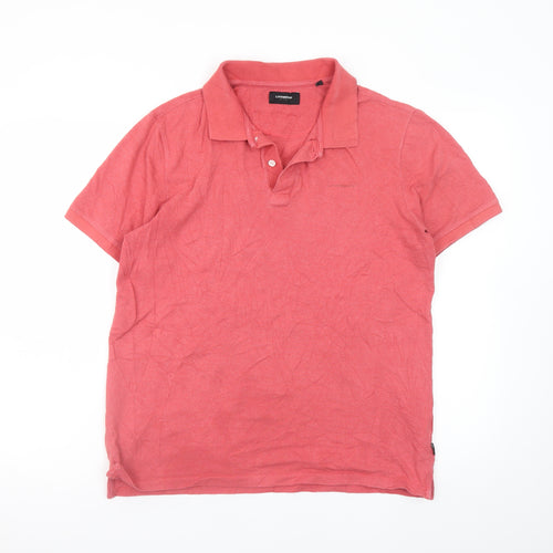 Lindbergh Men's Red Cotton Short Sleeve Polo Shirt M
