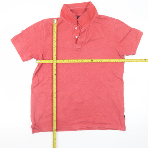 Lindbergh Men's Red Cotton Short Sleeve Polo Shirt M