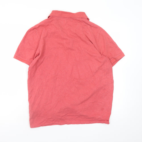 Lindbergh Men's Red Cotton Short Sleeve Polo Shirt M