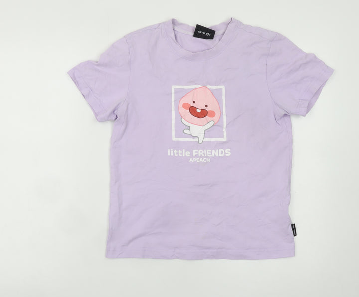 Little FRIENDS Women’s Purple Cotton Anime T-Shirt S