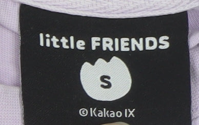 Little FRIENDS Women’s Purple Cotton Anime T-Shirt S