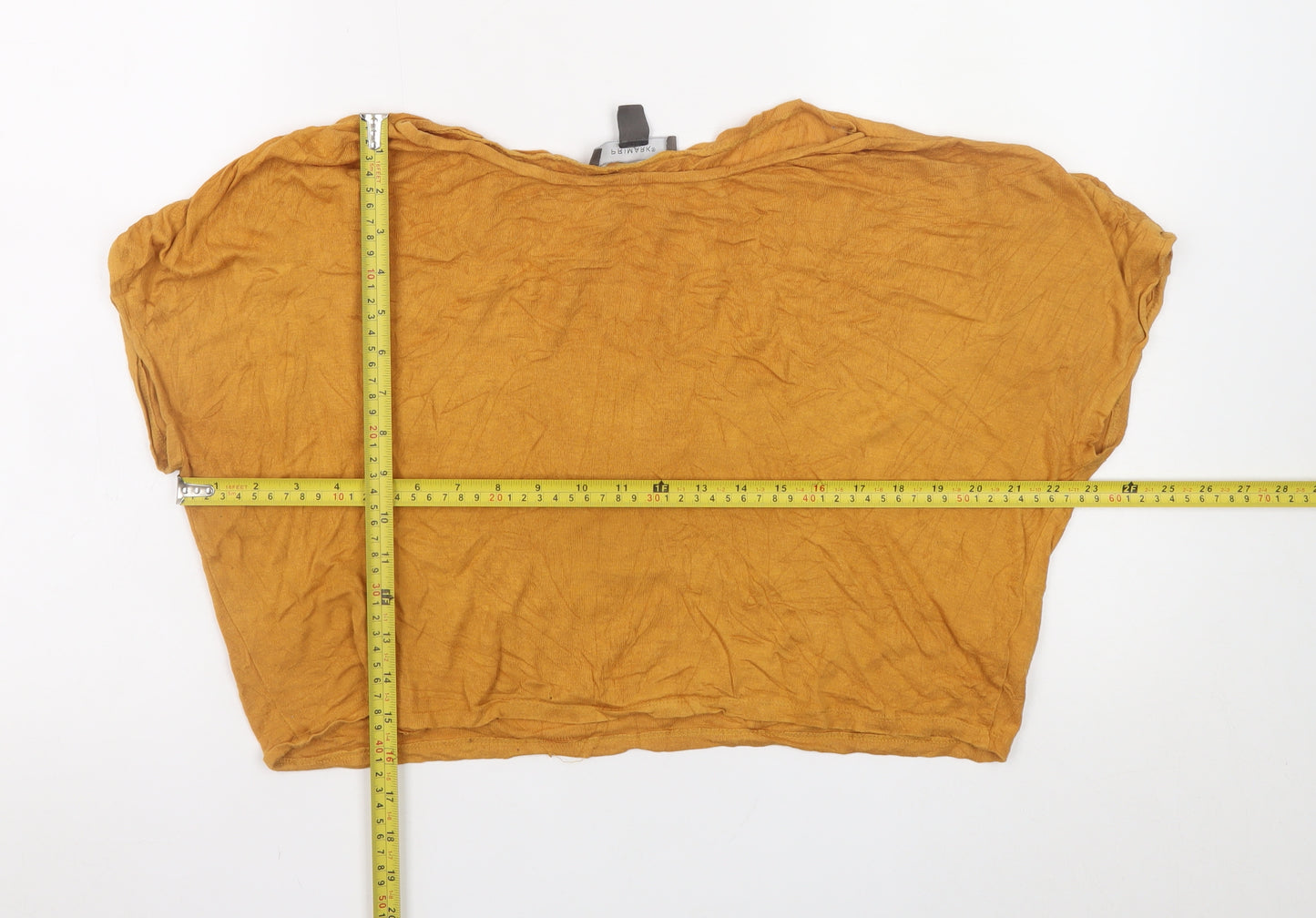 Primark Womens Brown Cropped Viscose T-Shirt Size M (UK 12/14)
