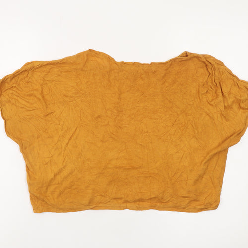 Primark Womens Brown Cropped Viscose T-Shirt Size M (UK 12/14)