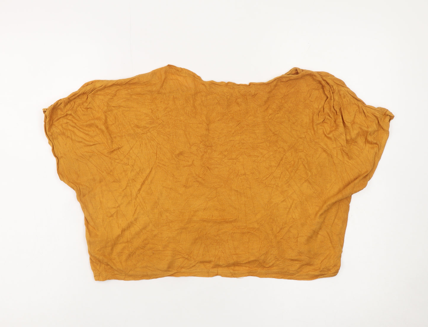Primark Womens Brown Cropped Viscose T-Shirt Size M (UK 12/14)