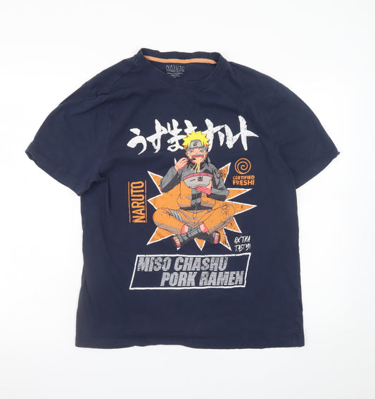 Naruto Shippuden Navy Blue Men's XL Graphic Short Sleeve T-Shirt