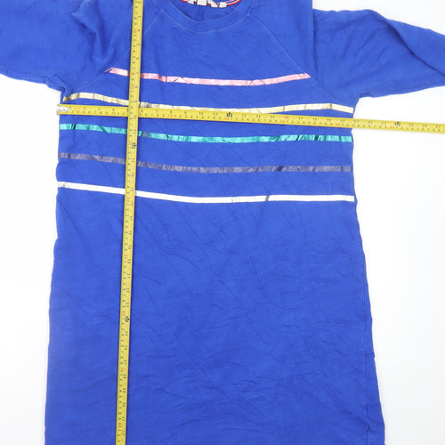 Boden Women Blue Size 16 Long Sleeve Cotton T-Shirt Dress
