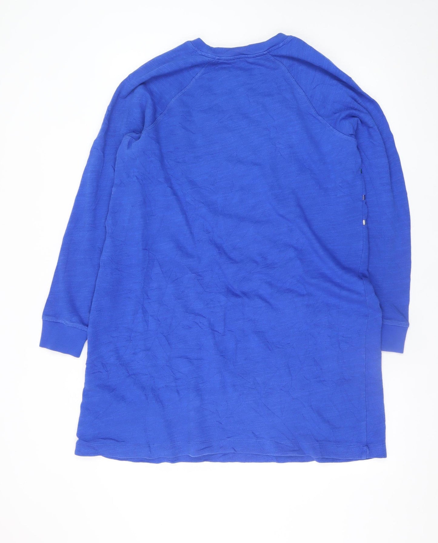 Boden Women Blue Size 16 Long Sleeve Cotton T-Shirt Dress