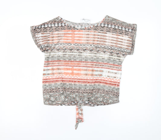 Wallis Women’s Multicoloured Petite S Cropped Tie Front Blouse