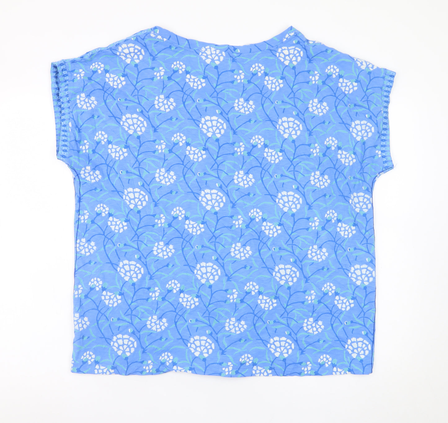 White Stuff Women's Blue Floral Cotton Tunic Blouse Size 22