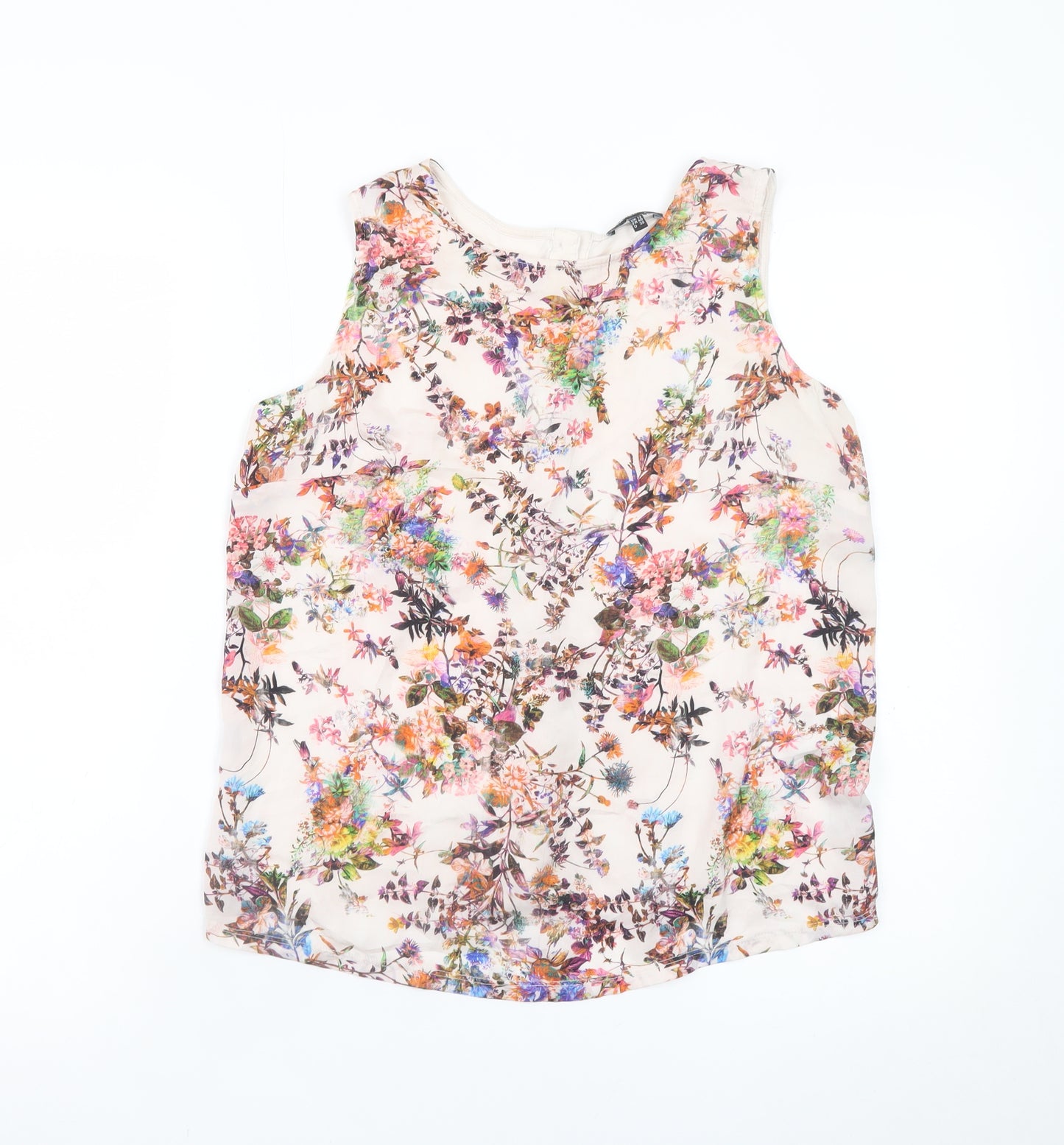 Warehouse Women’s Multicoloured Floral Sleeveless Blouse UK 12