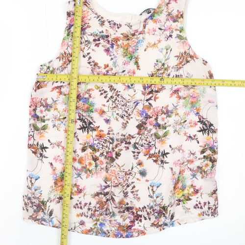 Warehouse Women’s Multicoloured Floral Sleeveless Blouse UK 12