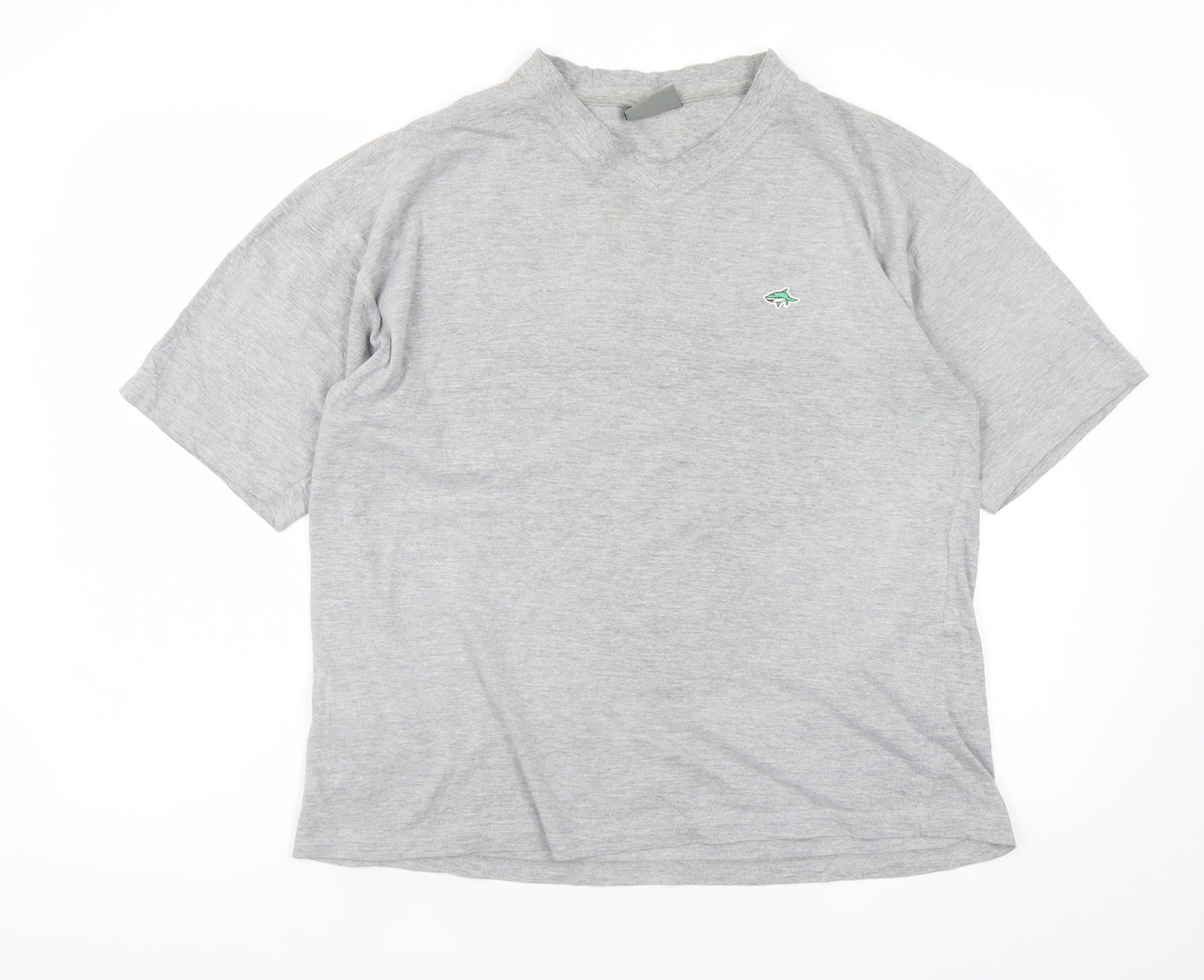 Le Shark Men's Grey Cotton Short Sleeve V-Neck T-Shirt Medium