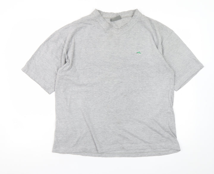 Le Shark Men's Grey Cotton Short Sleeve V-Neck T-Shirt Medium