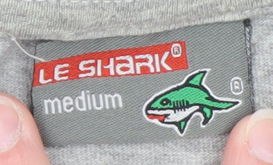 Le Shark Men's Grey Cotton Short Sleeve V-Neck T-Shirt Medium