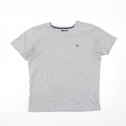Hackett London Mens Grey Classic Fit Short Sleeve Cotton T-Shirt M