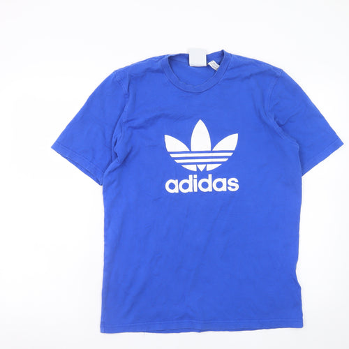Adidas Men's Blue Short Sleeve Crew Neck Graphic T-Shirt Size S