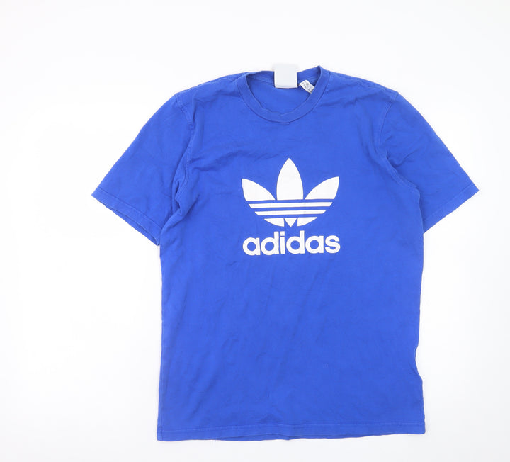 Adidas Men's Blue Short Sleeve Crew Neck Graphic T-Shirt Size S