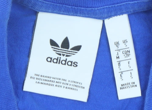 Adidas Men's Blue Short Sleeve Crew Neck Graphic T-Shirt Size S
