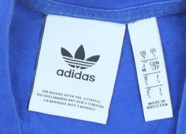 Adidas Men's Blue Short Sleeve Crew Neck Graphic T-Shirt Size S