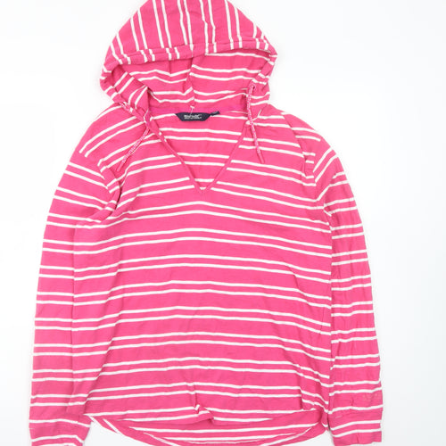 Regatta Women’s Pink Striped Cotton Pullover Hoodie UK 12