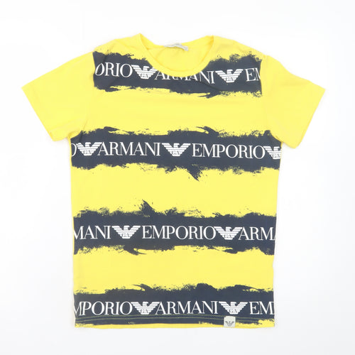 Emporio Armani Men’s Yellow Graphic Logo T-Shirt Size S