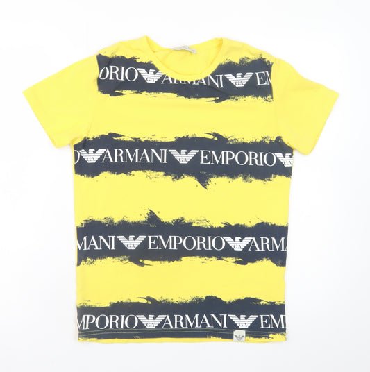 Emporio Armani Men’s Yellow Graphic Logo T-Shirt Size S