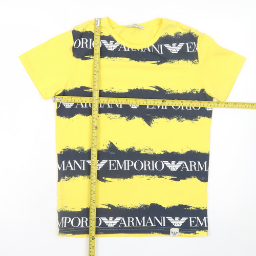 Emporio Armani Men’s Yellow Graphic Logo T-Shirt Size S