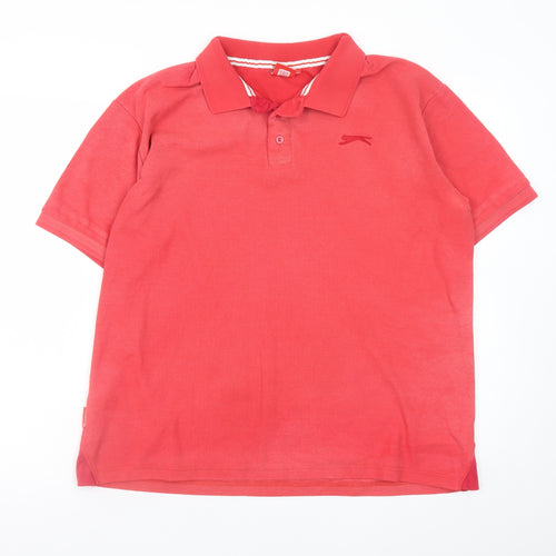 Slazenger Men's Red XL Polo Shirt Cotton Regular Fit
