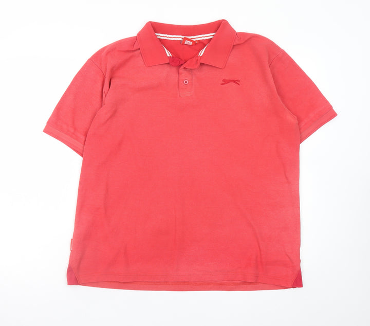 Slazenger Men's Red XL Polo Shirt Cotton Regular Fit