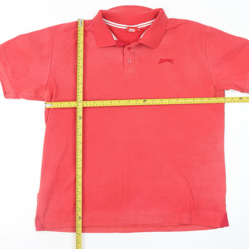 Slazenger Men's Red XL Polo Shirt Cotton Regular Fit