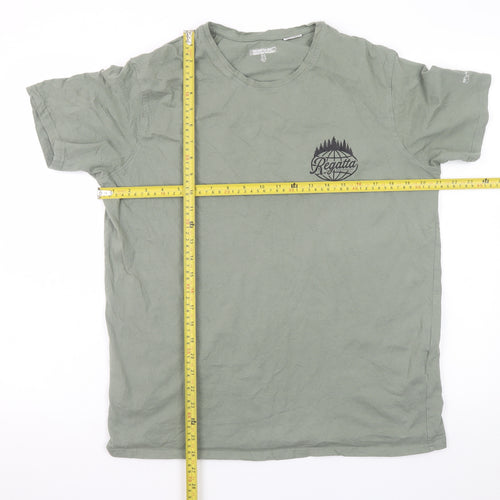 Regatta Mens Khaki Green Outdoor Graphic T-Shirt Size XL Cotton