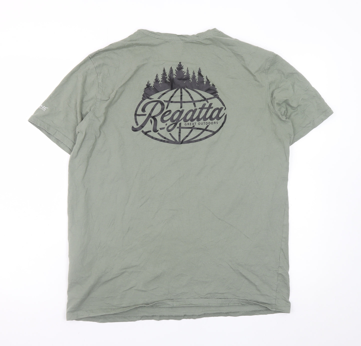 Regatta Mens Khaki Green Outdoor Graphic T-Shirt Size XL Cotton