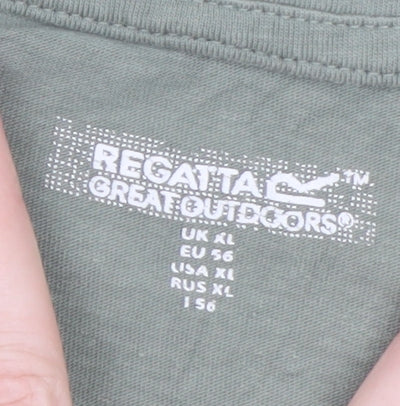Regatta Mens Khaki Green Outdoor Graphic T-Shirt Size XL Cotton