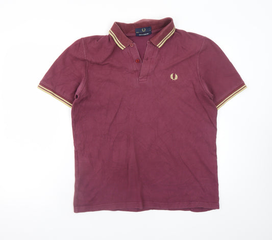 Fred Perry Men's Red Polo Shirt XL 100% Cotton Made in England