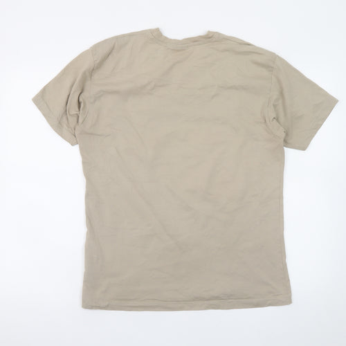 Kangol Men's Beige V-Neck Cotton Short Sleeve T-Shirt M