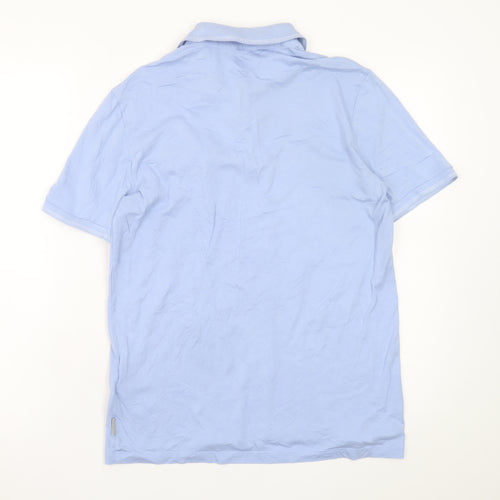Ted Baker Men's Blue Cotton Modal Short Sleeve Polo Shirt Size M
