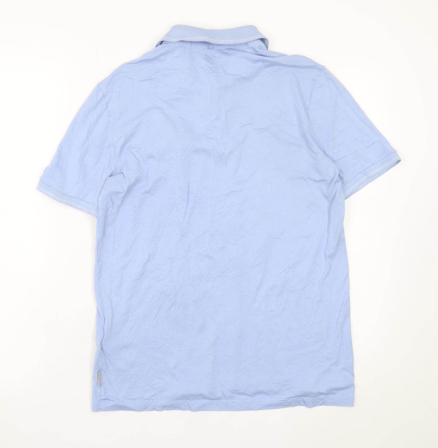 Ted Baker Men's Blue Cotton Modal Short Sleeve Polo Shirt Size M