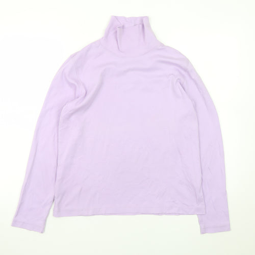 Lands' End Women's Purple Roll Neck Long Sleeve Top Size S